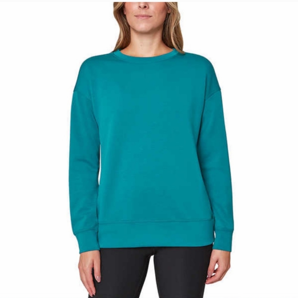 NWT Mondetta Womens Crewneck Scuba Sweatshirt Pullover Teal - XL